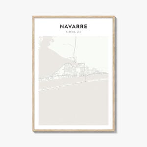 Navarre Map Poster, Navarre Map Print, Navarre Travel Wall Art, Navarre Personalized Map, Florida