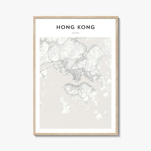 Hong Kong Map Poster, Hong Kong Map Print, Hong Kong Travel Wall Art, Hong Kong Personalized Map, China