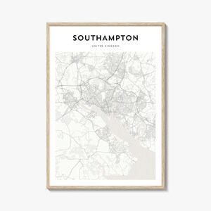 Southampton Vereinigtes Königreich Karte Poster, Southampton Karte Druck, Southampton Reisewandkunst, Southampton personalisierte Karte,