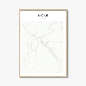 Cartaz do mapa de Moab, impressão do mapa de Moab, arte de parede de viagem de Moab, mapa personalizado de Moab, Utah