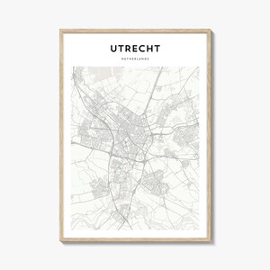 Cartaz do mapa de Utrecht, impressão do mapa de Utrecht, arte de parede de viagem de Utrecht, mapa personalizado de Utrecht, Holanda