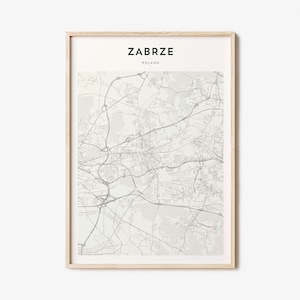 Zabrze Map Poster, Zabrze Map Print, Zabrze Personalized Map Art, Zabrze Wall Art, Zabrze Travel Poster, Travel Gift