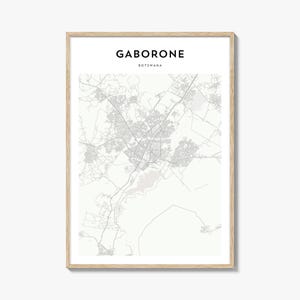Gaborone Map Poster, Gaborone Map Print, Gaborone Travel Wall Art, Gaborone Personalized Map, Botswana