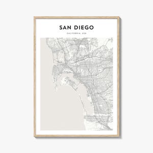 San Diego Map Poster, San Diego Map Print, San Diego Travel Wall Art, San Diego Personalized Map, California