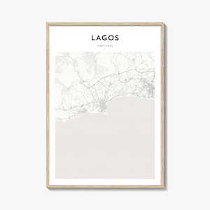Lagos, Portugal kaart poster, Lagos kaart print, Lagos reizen kunst aan de muur, Lagos gepersonaliseerde kaart,