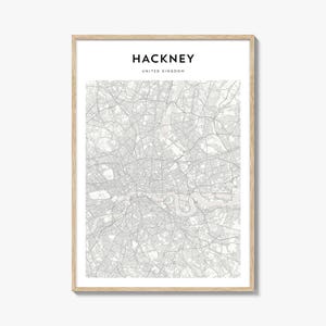 Hackney Karte Poster, Hackney Karte Druck, Hackney Reisewandkunst, Hackney personalisierte Karte, Vereinigtes Königreich