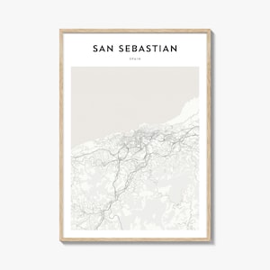 San Sebastian Map Poster, San Sebastian Map Print, San Sebastian Travel Wall Art, San Sebastian Personalized Map, Spain