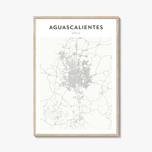 Aguascalientes Map Poster, Aguascalientes Map Print, Aguascalientes Travel Wall Art, Aguascalientes Personalized Map, Mexico