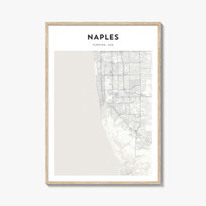 Napels kaart poster Florida, kaart Napels afdrukken, Napels reizen kunst aan de muur, Napels gepersonaliseerde kaart,
