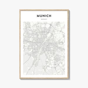 Munich Map Poster, Munich Map Print, Munich Travel Wall Art, Munich Personalized Map, Germany