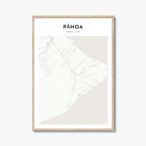 Pôster do mapa de Pahoa, impressão de mapa de Pahoa, arte de parede de viagem de Pahoa, mapa personalizado de Pahoa, Havaí