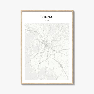 Cartaz de mapa de Siena, impressão de mapa de Siena, arte de parede de viagem de Siena, mapa personalizado de Siena, Itália
