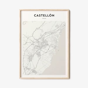 Castellón Map Poster, Castellón Map Print, Castellón Personalized Map Art, Castellón Wall Art, Castellón Travel Poster, Travel Gift, Spain image 1