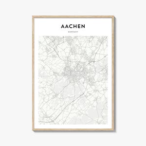 Aachen Map Poster, Aachen Map Print, Aachen Travel Wall Art, Aachen Personalized Map, Germany