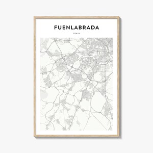 Fuenlabrada Map Poster, Fuenlabrada Map Print, Fuenlabrada Travel Wall Art, Fuenlabrada Personalized Map, Spain