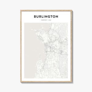 Burlington Vermont Map Poster, Burlington Map Print, Burlington Travel Wall Art, Burlington Personalized Map,