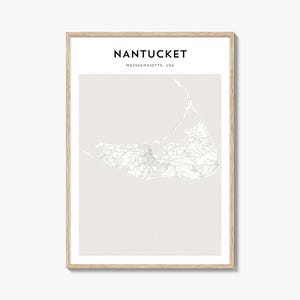 Nantucket Map Poster, Nantucket Map Print, Nantucket Travel Wall Art, Nantucket Personalized Map, Massachusetts
