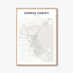 Cartaz do mapa de Corpus Christi, impressão do mapa de Corpus Christi, arte de parede de viagem de Corpus Christi, mapa personalizado de Corpus Christi, Texas