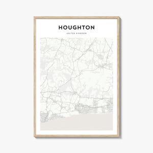 Houghton Map Poster, Houghton Map Print, Houghton Travel Wall Art, Houghton Personalized Map, United Kingdom