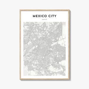 Cartaz do mapa da Cidade do México, impressão do mapa da Cidade do México, arte de parede de viagem da Cidade do México, mapa personalizado da Cidade do México, México
