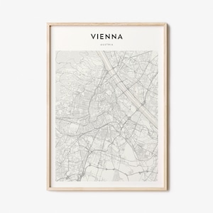 Vienna Map Poster, Vienna Map Print, Vienna Personalized Map Art, Vienna Wall Art, Vienna Travel Poster, Travel Gift