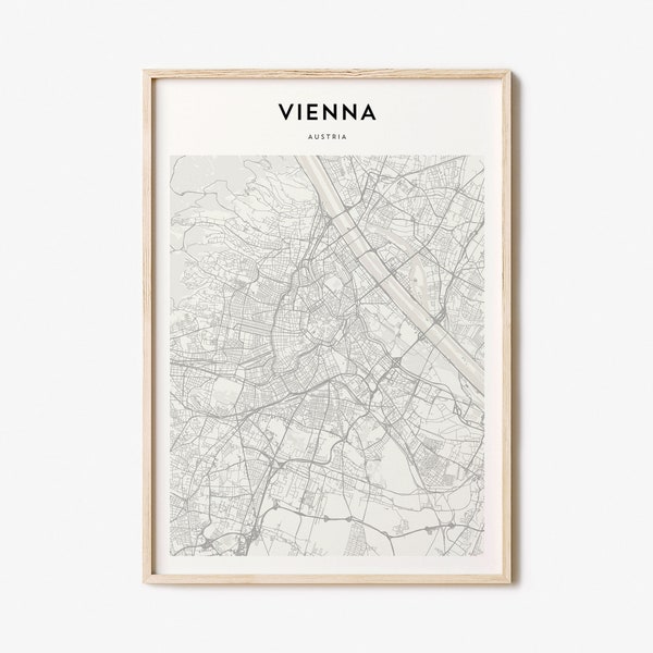 Wien Karte Poster, Wien Karte Druck, Wien personalisierte Kartenkunst, Wien Wandkunst, Wien Reiseposter, Reisegeschenk
