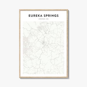 Eureka Springs Map Poster, Eureka Springs Map Print, Eureka Springs Travel Wall Art, Eureka Springs Personalized Map, Arkansas