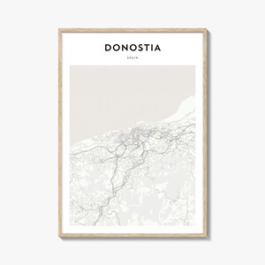 Donostia Karte Poster, Donostia Karte Druck, Donostia Reise Wandkunst, Donostia personalisierte Karte, Spanien