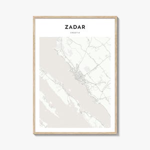 Zadar Karte Poster, Zadar Karte Druck, Zadar Reisewandkunst, Zadar personalisierte Karte, Zadar Karte, Kroatien