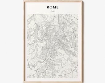 Rome Map Poster, Rome Map Print, Rome Personalized Map Art, Rome Wall Art, Rome Travel Poster, Travel Gift
