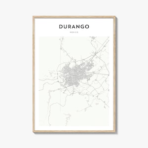 Durango Mexico Map Poster, Durango Map Print, Durango Travel Wall Art, Durango Personalized Map,
