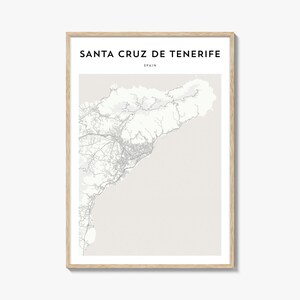 Santa Cruz Spain Map Poster, Santa Cruz Map Print, Santa Cruz Travel Wall Art, Santa Cruz Personalized Map,