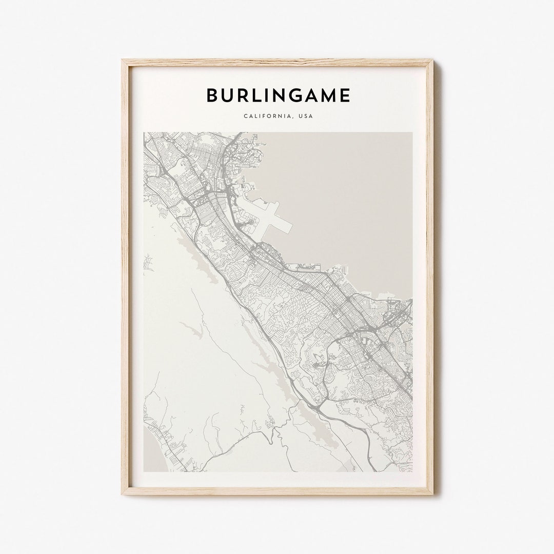 Burlingame Map Poster, Burlingame Map Print, Burlingame Personalized