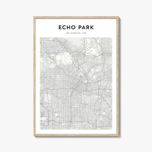 Poster mappa Echo Park, stampa mappa Echo Park, arte murale da viaggio Echo Park, mappa personalizzata Echo Park, Los Angeles