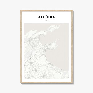 Alcudia Karte Poster, Alcudia Karte Druck, Alcudia Reisewandkunst, Alcudia personalisierte Karte, Spanien