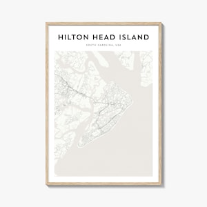 Hilton Head Island Map Poster, Hilton Head Island Map Print, Hilton Head Island Travel Wall Art, South Carolina