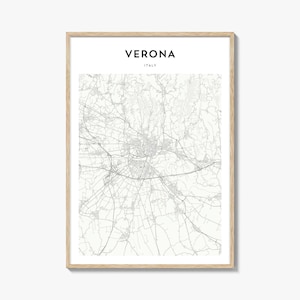 Verona Map Poster, Verona Map Print, Verona Travel Wall Art, Verona Personalized Map, Italy