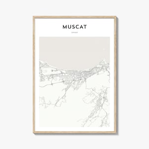 Muscat Map Poster, Muscat Map Print, Muscat Travel Wall Art, Muscat Personalized Map, Oman