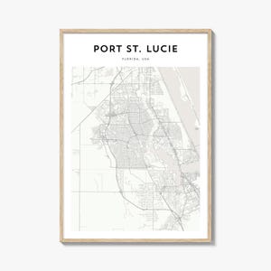 Port St. Lucie-kaartposter, Port St. Lucie-kaartafdruk, Port St. Lucie Travel Wall Art, Port St. Lucie gepersonaliseerde kaart, Florida
