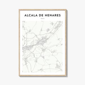Alcala de Henares Karte Poster, Alcala de Henares Karte Druck, Alcala de Henares Reisewandkunst, Alcala de Henares personalisierte Karte, Spanien