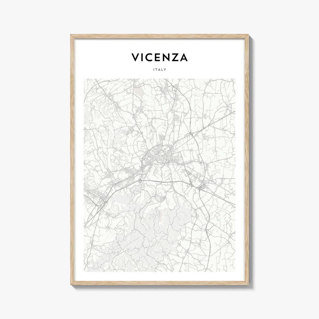 Vicenza Map Print, Veneto Poster, Italy Wall Art, Italia Custom