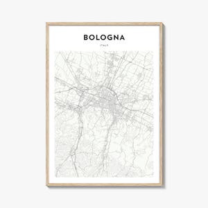 Bologna Map Print, Italy Poster, Italian Wall Art, Emilia-Romagna Custom Street Decor