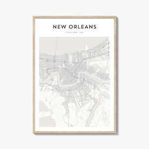 New Orleans Karte Poster, New Orleans Karte Druck, New Orleans Reisewandkunst, New Orleans personalisierte Karte, Louisiana