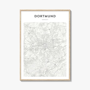 Dortmund Map Print, Germany Poster, Deutschland Wall Art, NRW Custom Street Decor
