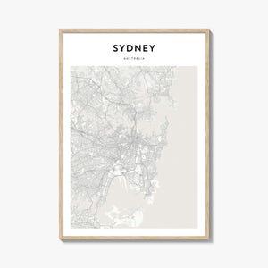 Sydney Map Poster, Sydney Map Print, Sydney Travel Wall Art, Sydney Personalized Map, Australia