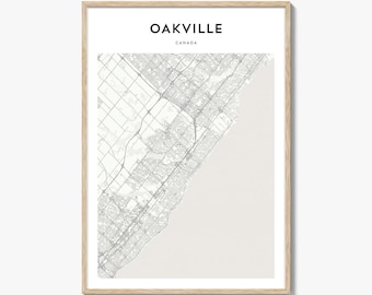 Oakville Map Poster, Oakville Map Print, Oakville Travel Wall Art, Oakville Personalized Map, Canada
