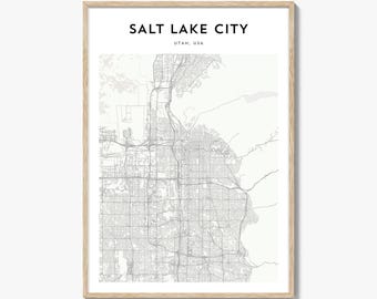 Salt Lake City Map Poster, Salt Lake City Map Print, Salt Lake City Travel Wall Art, Salt Lake City Personalized Map, Utah