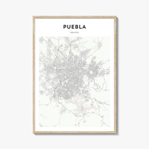 Puebla Map Poster, Puebla Map Print, Puebla Travel Wall Art, Puebla Personalized Map, Mexico