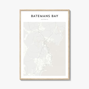 Batemans Bay Karte Poster, Batemans Bay Karte Druck, Batemans Bay Reise Wandkunst, Batemans Bay personalisierte Karte, Australien