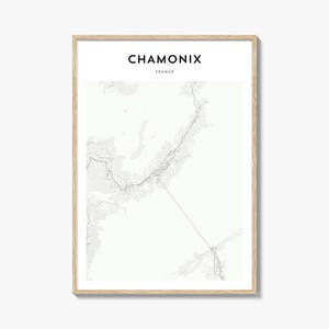 Chamonix-Karte Poster, Chamonix-Karte drucken, Chamonix-Reisewandkunst, Chamonix-personalisierte Karte, Frankreich